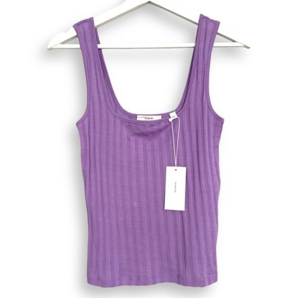 Vince Tops - Vince Ribbed Tank Top M Purple Square Neck Shirt SOLD